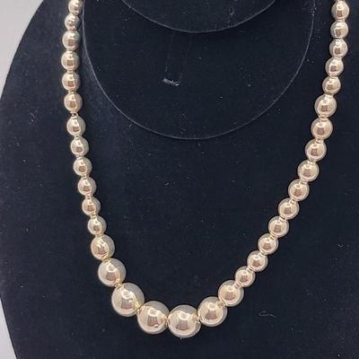 Vintage Mexico Graduated Silver Bead Choker Necklace