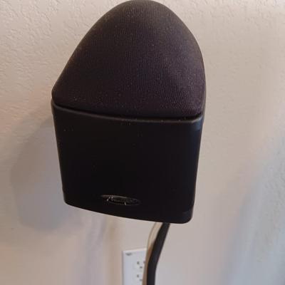 MIRAGE NANO S8 AND 2 MIRAGE NANOSAT SPEAKERS ON ADJUSTABLE HEIGHT STANDS