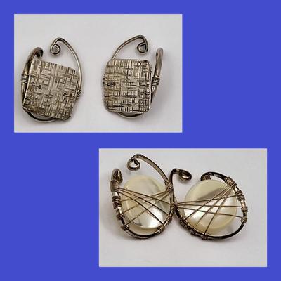 Two Pairs Handmade Sterling Silver Ear Wraps