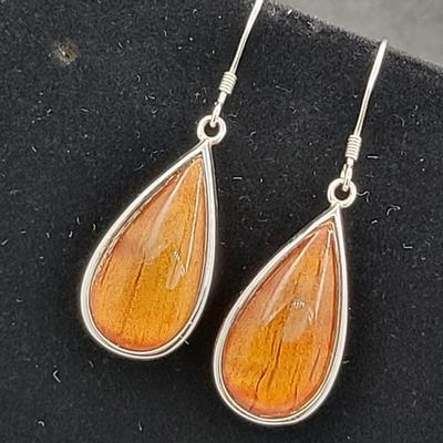 Petrified Wood Sterling Necklace & Earring Set 10.3gr