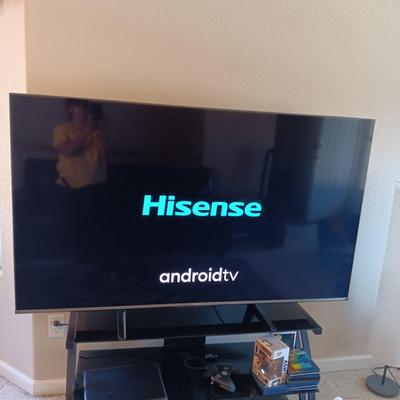 HISENSE 65" LED, LCD TV PLUS 3 TIER MEDIA STAND