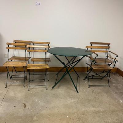 Moulin Galland Folding Iron & Wood Patio Set (2G1-MG)