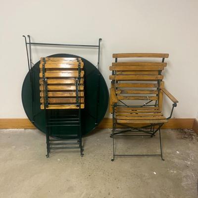 Moulin Galland Folding Iron & Wood Patio Set (2G1-MG)