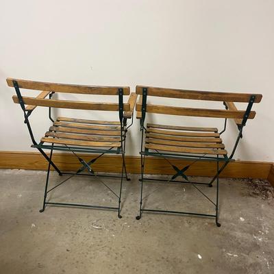 Moulin Galland Folding Iron & Wood Patio Set (2G1-MG)