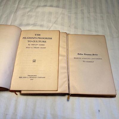 Antique Books + Bookends - Marcus Aurelius Antoninus & More (2L-RG)