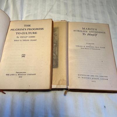 Antique Books + Bookends - Marcus Aurelius Antoninus & More (2L-RG)