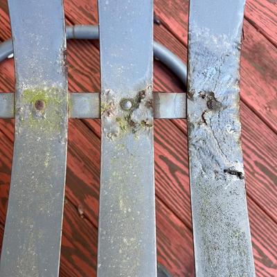 Matching Pair of Green Metal Patio Chairs (2L-RG)