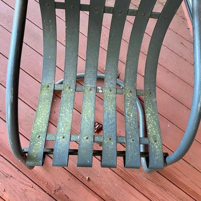 Matching Pair of Green Metal Patio Chairs (2L-RG)