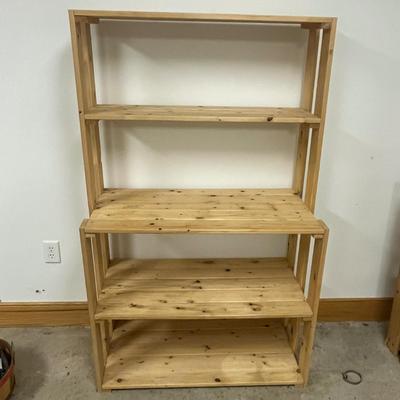 Two Wooden Shelving Units (2G1-MG)