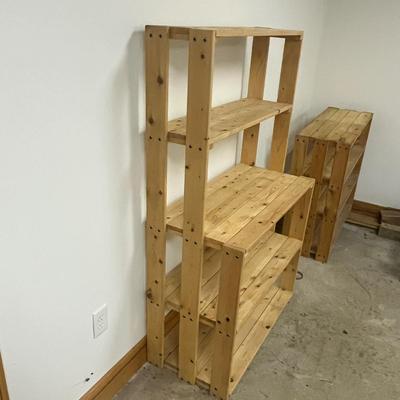 Two Wooden Shelving Units (2G1-MG)