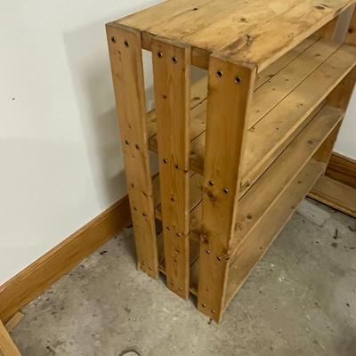 Two Wooden Shelving Units (2G1-MG)
