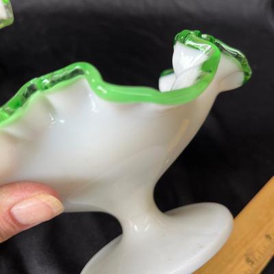 Lot 26 Fenton Emerald Crest Compotes