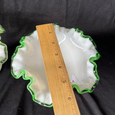 Lot 26 Fenton Emerald Crest Compotes
