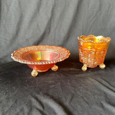 Lot 32 Fenton Butterfly Carnival Glass