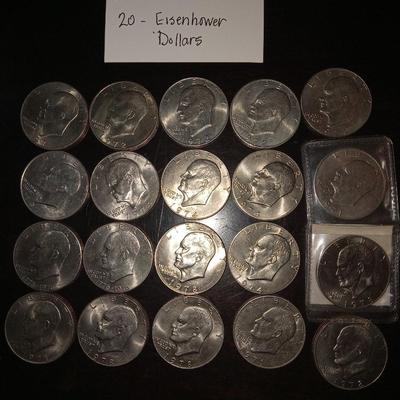 20 Eisenhower dollars