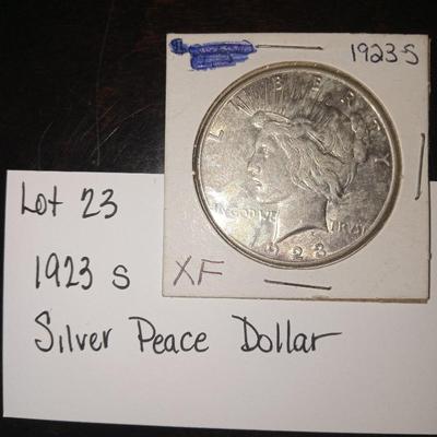 1923 S peace dollar