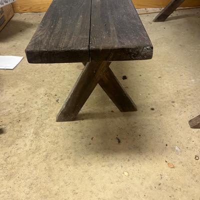 Wooden Picnic Table With Two Benches (2G1-MG)