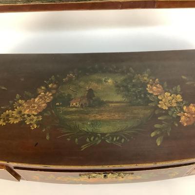 594 Antique Victorian Handpainted Dressing Mirror