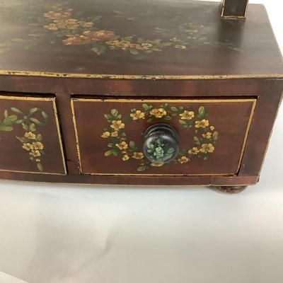 594 Antique Victorian Handpainted Dressing Mirror