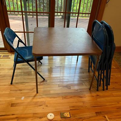 Samsonite Folding Card Table Plus Four Folding Chairs (L2-RG)
