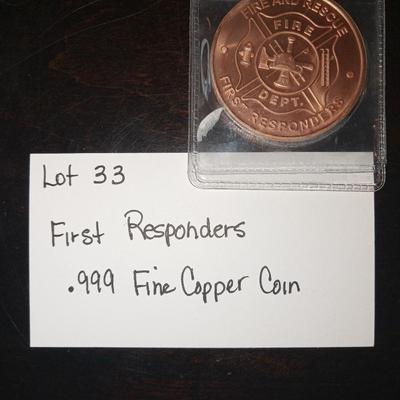 First responders .999 copper coin