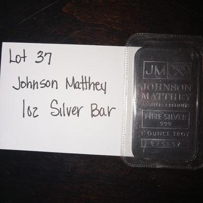 Johnson Matthey 1 oz silver bar