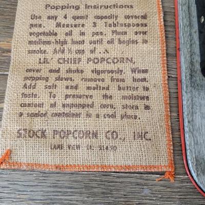 Vintage adding machine and popcorn bag