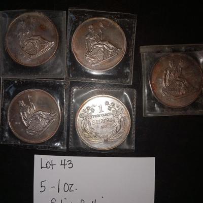 5 1 oz silver bullion