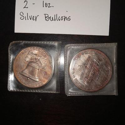 2 1 oz silver bullion