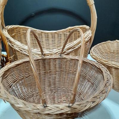 Assortment of big wicker baskets