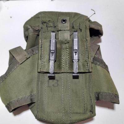 Variety of Military issued pouches and Bandoleer bags