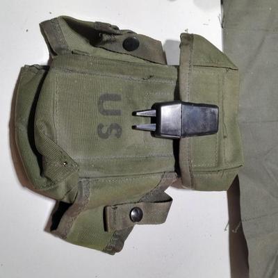 Variety of Military issued pouches and Bandoleer bags