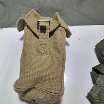 Variety of Military issued pouches and Bandoleer bags