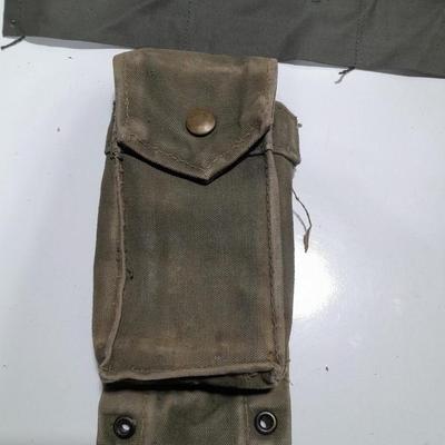 Variety of Military issued pouches and Bandoleer bags