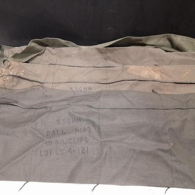 Variety of Military issued pouches and Bandoleer bags