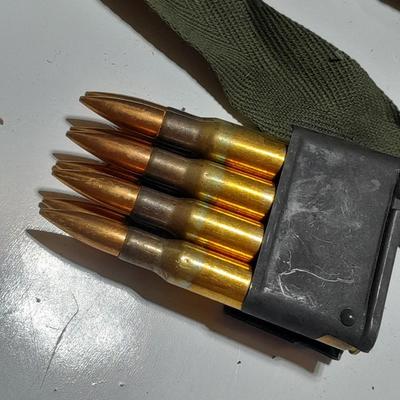Bandoleer with Ammunition 8 RD. Clips - Ammo marked L C 6 7