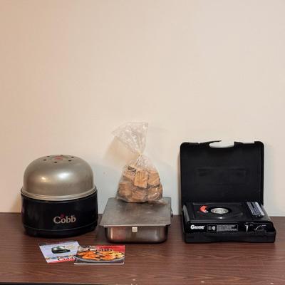 Gasone Portable Stove, Cobb Portable Grill, and Cameron Stovetop Smoker (C-DZ)