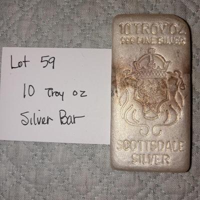 10 Troy oz silver bar