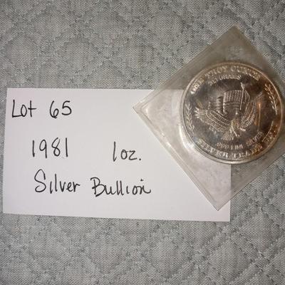 1981 1 troy ounce silver