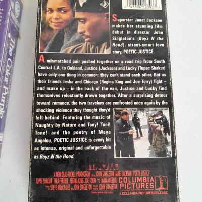 Collection of great movies on VHS - ROOTS - The color Purple - and Poetic Justice