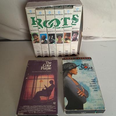 Collection of great movies on VHS - ROOTS - The color Purple - and Poetic Justice