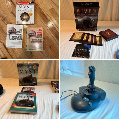 Microsoft Gaming Joystick, Flight Simulator, Myst and more Games Plus Books (L2-RG)