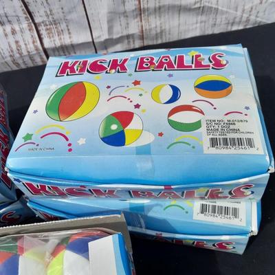 Boxes of brand-new Kick balls - Hackey sacks