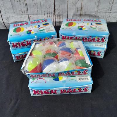 Boxes of brand-new Kick balls - Hackey sacks