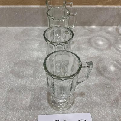 4 Clear Expresso Glasses W/Handles