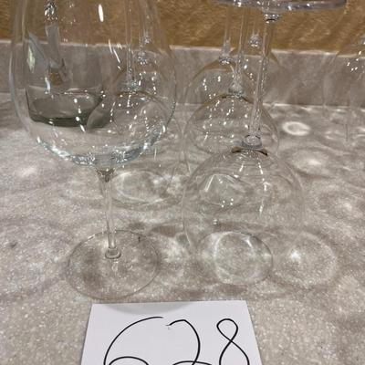9 Clear Long Stem Wine Glasses