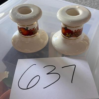 2 Autumn/Thanksgiving Taper Candle Holders