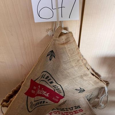 2 Burlap Bags