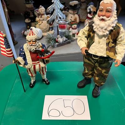 2 Santas - Patriotic Santa & Military Santa