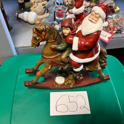 Rocking Horse Santa W/Child